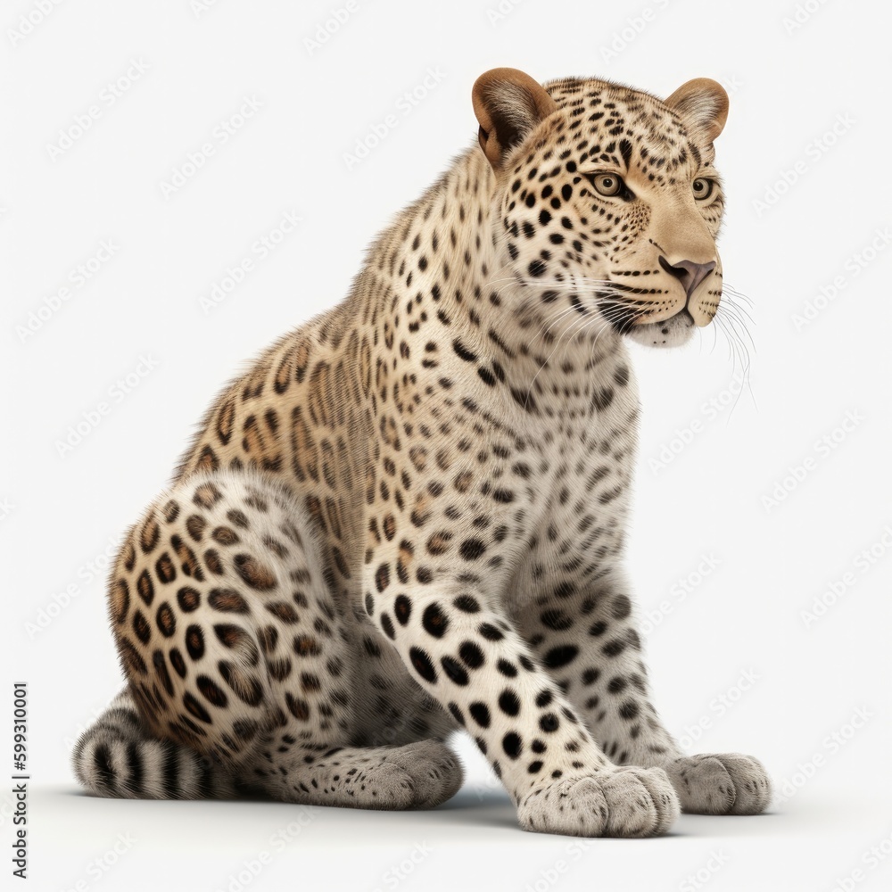 Fototapeta premium leopard, animal, cat, wildlife, predator, wild, jaguar, nature, mammal, feline, zoo, spots, big cat, safari, panthera pardus, carnivore, spotted, white, hunter, fur, white background, dangerous, anima