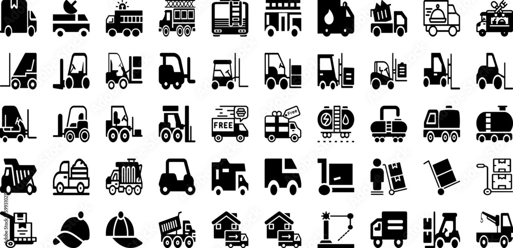 Truck Icon Set Isolated Silhouette Solid Icons With Delivery, Vector, Transport, Vehicle, Truck, Van, Icon Infographic Simple Vector Illustration Truck Icon Set Isolated Silhouette Solid Icons With Delivery, Vector, Transport, Vehicle, Truck, Van, Icon Infographic Simple Vector Illustration