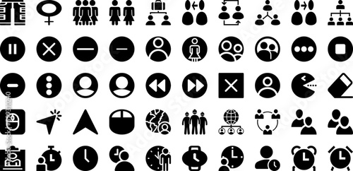 User Icon Set Isolated Silhouette Solid Icons With Vector, Business, User, Web, Icon, People, Symbol Infographic Simple Vector Illustration