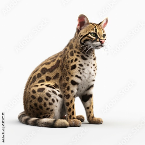 margay  kitten  animal  isolated  pet  cute  white  domestic  feline  fur  kitty  young  bengal  pets  tabby  mammal  white background  adorable  looking  sitting  british  paw  portrait  eyes  purebr