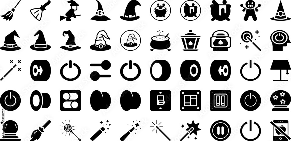 Witch Icon Set Isolated Silhouette Solid Icons With Symbol, Witch, Vector, Magic, Icon, Illustration, Halloween Infographic Simple Vector Illustration Witch Icon Set Isolated Silhouette Solid Icons With Symbol, Witch, Vector, Magic, Icon, Illustration, Halloween Infographic Simple Vector Illustration