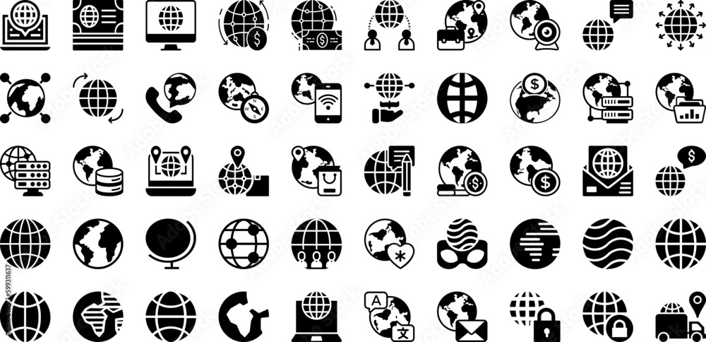 World Icon Set Isolated Silhouette Solid Icons With Vector, Globe, Symbol, Earth, Map, World, Icon Infographic Simple Vector Illustration World Icon Set Isolated Silhouette Solid Icons With Vector, Globe, Symbol, Earth, Map, World, Icon Infographic Simple Vector Illustration