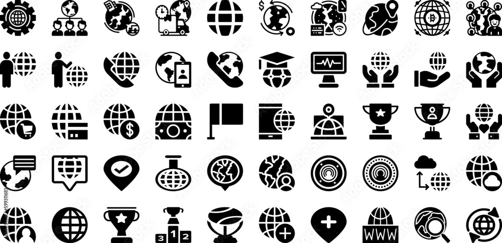World Icon Set Isolated Silhouette Solid Icons With Earth, Vector, Globe, Symbol, World, Icon, Map Infographic Simple Vector Illustration World Icon Set Isolated Silhouette Solid Icons With Earth, Vector, Globe, Symbol, World, Icon, Map Infographic Simple Vector Illustration