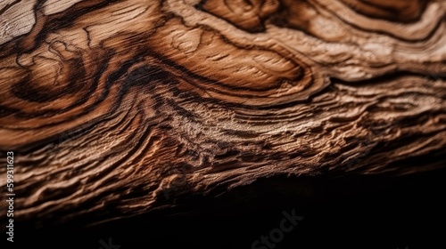 Brown wood texture macro detail. AI generated.