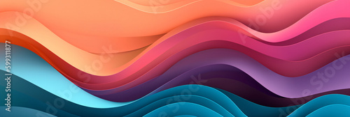 multi layer background, smooth origami wave shape, generative ai