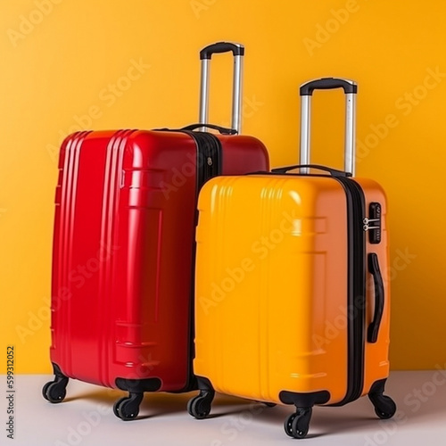 Suitcases pacColorful image of suitcases packed for the tripked for the trip. Vacation is just around the corner and it's time to pack your bags to go to the resort!. High quality Generative AI