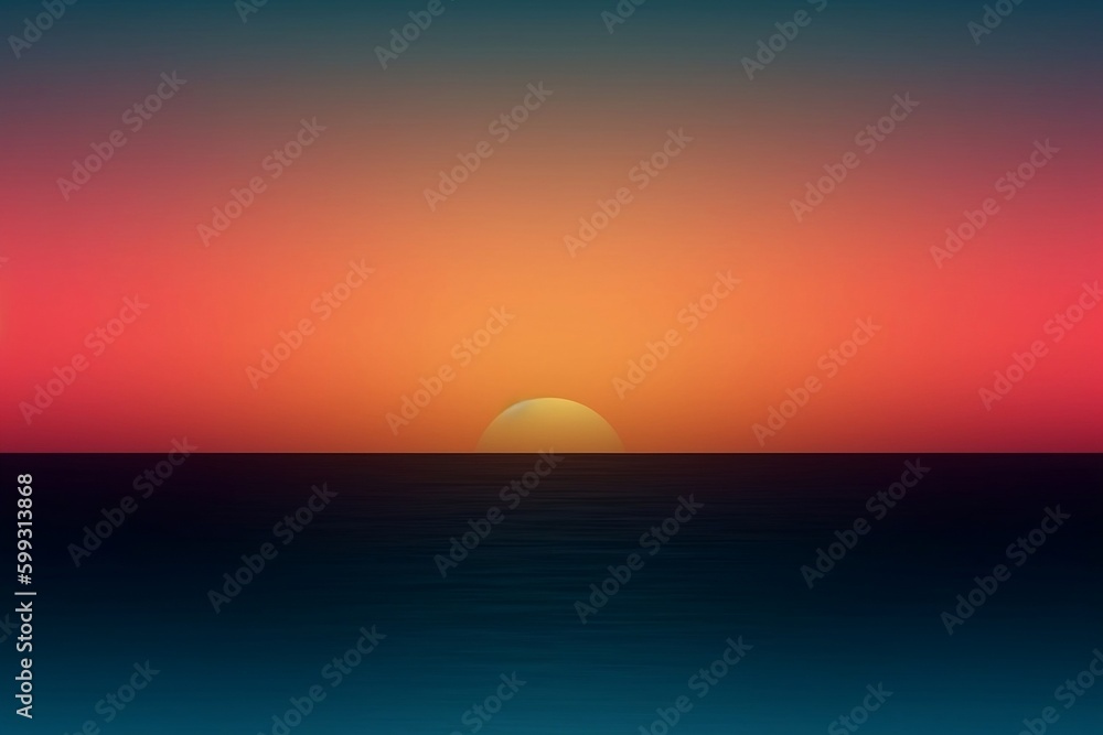Sunset over the Sea Generative AI.