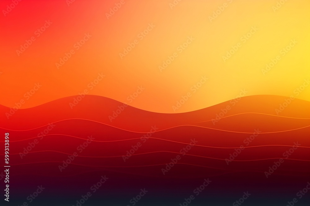 Abstract Orange Background with Waves Generative AI.