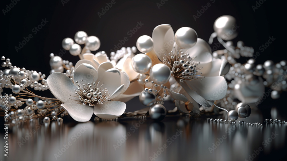 Fototapeta premium Jewelry background with luxury colorful flowers ai generative