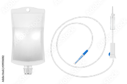 Dropper with catheter for medical cure injection healthcare therapy realistic vector illustration