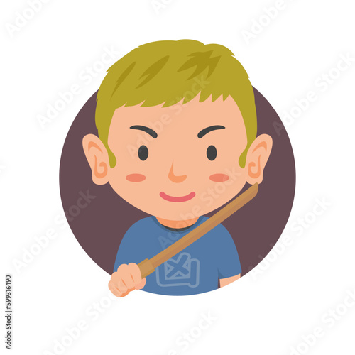 木刀を持つガラの悪い男性　アイコン