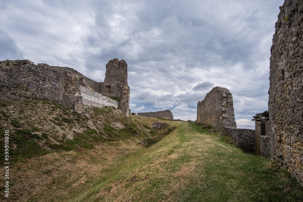 Medieval fortress stone ruins castle Branc, Slovakia