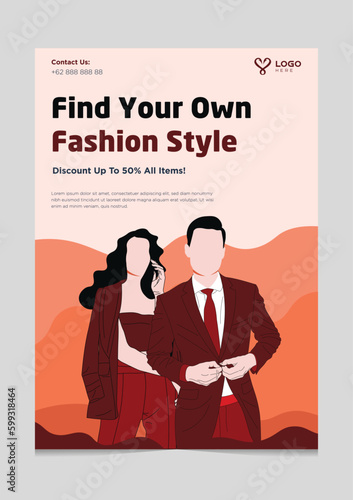 Fashion Style Brochure Template suitable for illustration, advertising and media