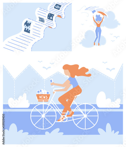 Newspaper. News. Vector illustration. Set.