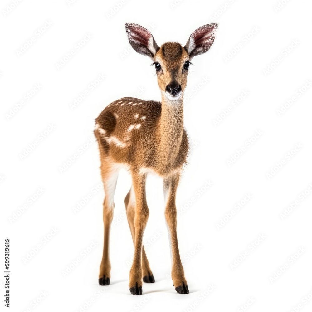 Fototapeta premium Baby Antelope isolated on white (generative AI)