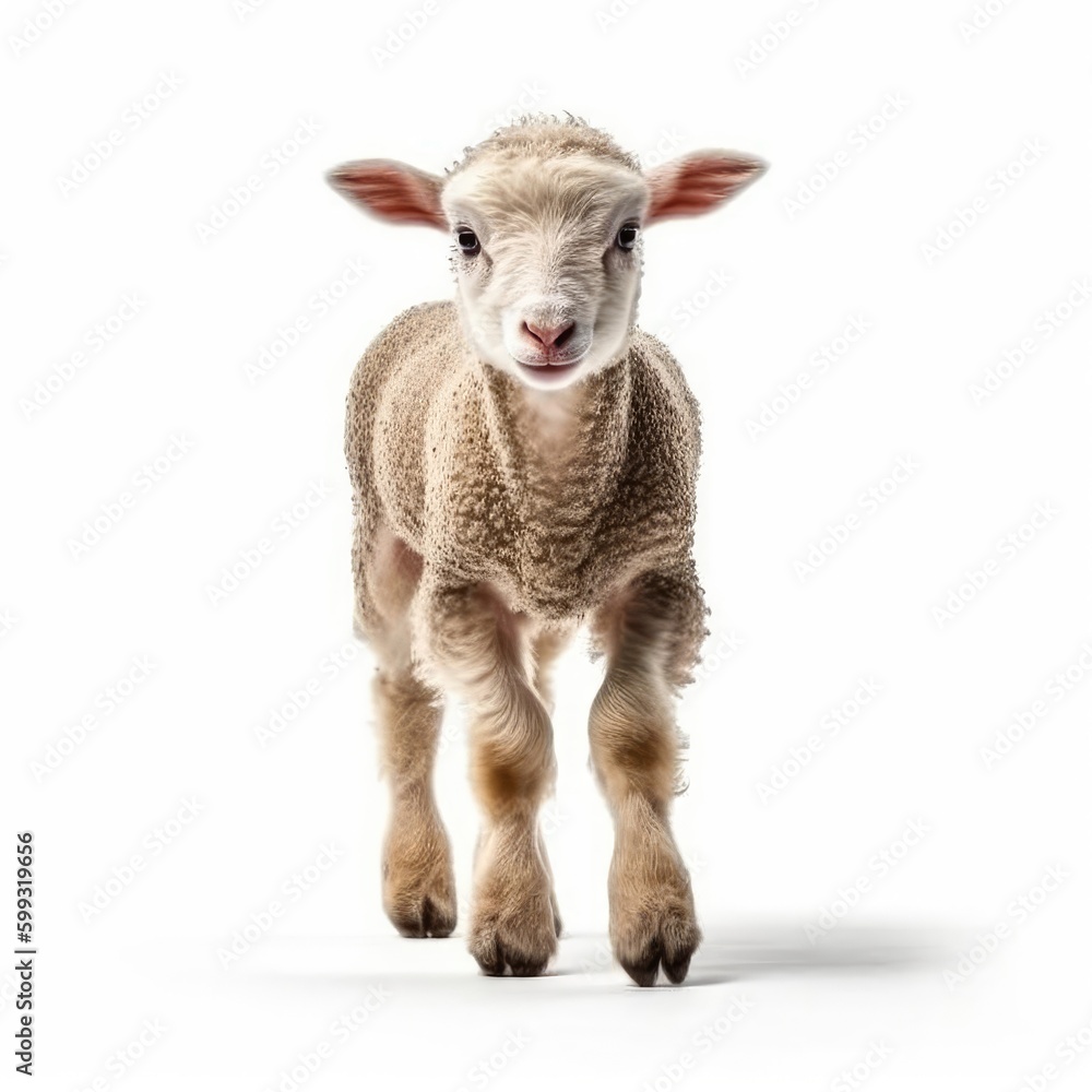 Baby Sheep isolated on white (generative AI) Baby Sheep isolated on white (generative AI)