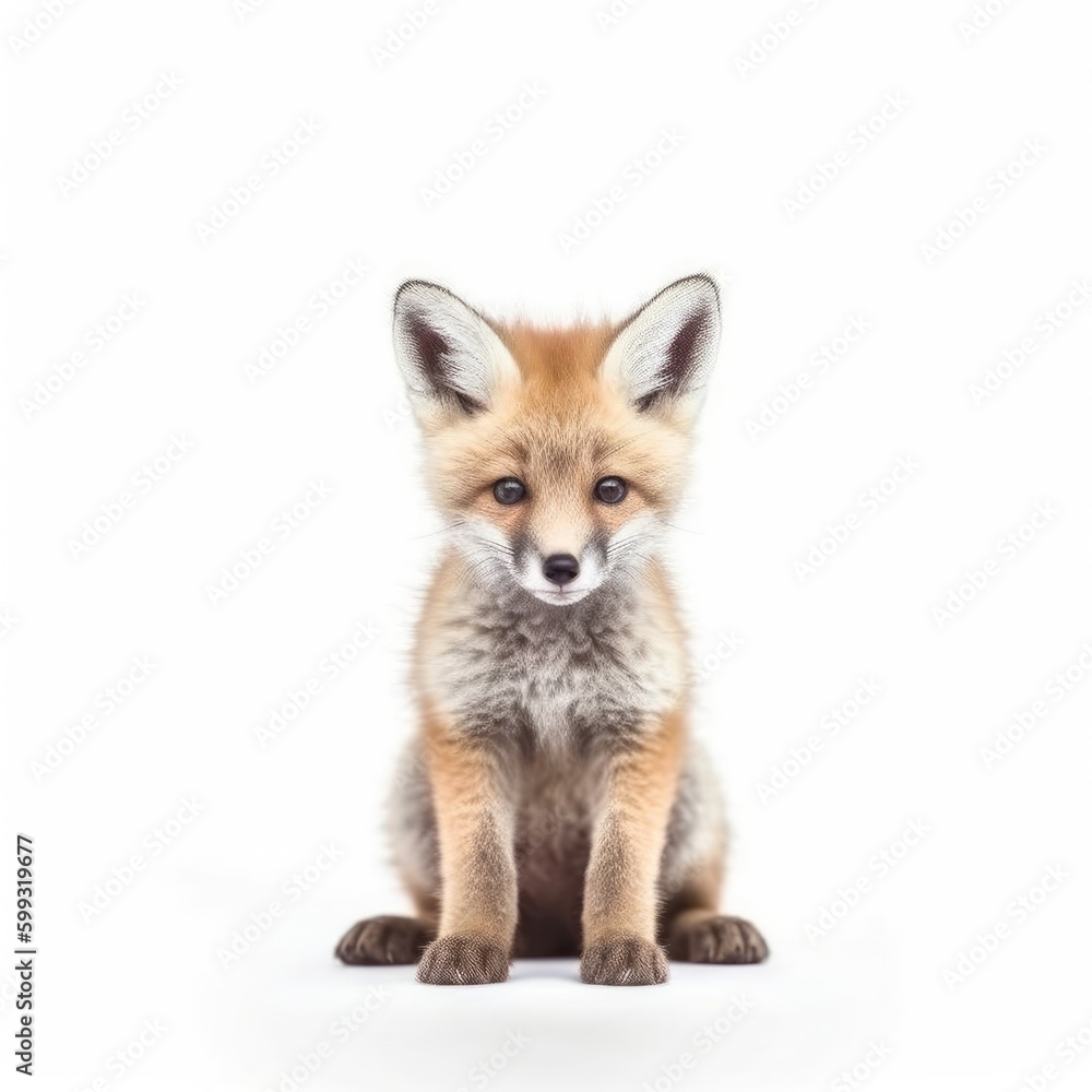 Baby Fox isolated on white (generative AI) Baby Fox isolated on white (generative AI)