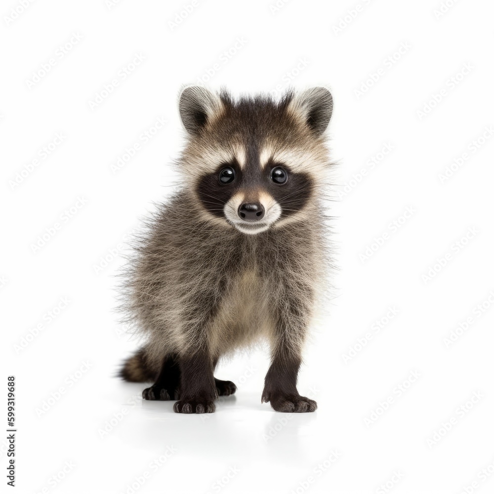 Baby Raccoon isolated on white (generative AI) Baby Raccoon isolated on white (generative AI)