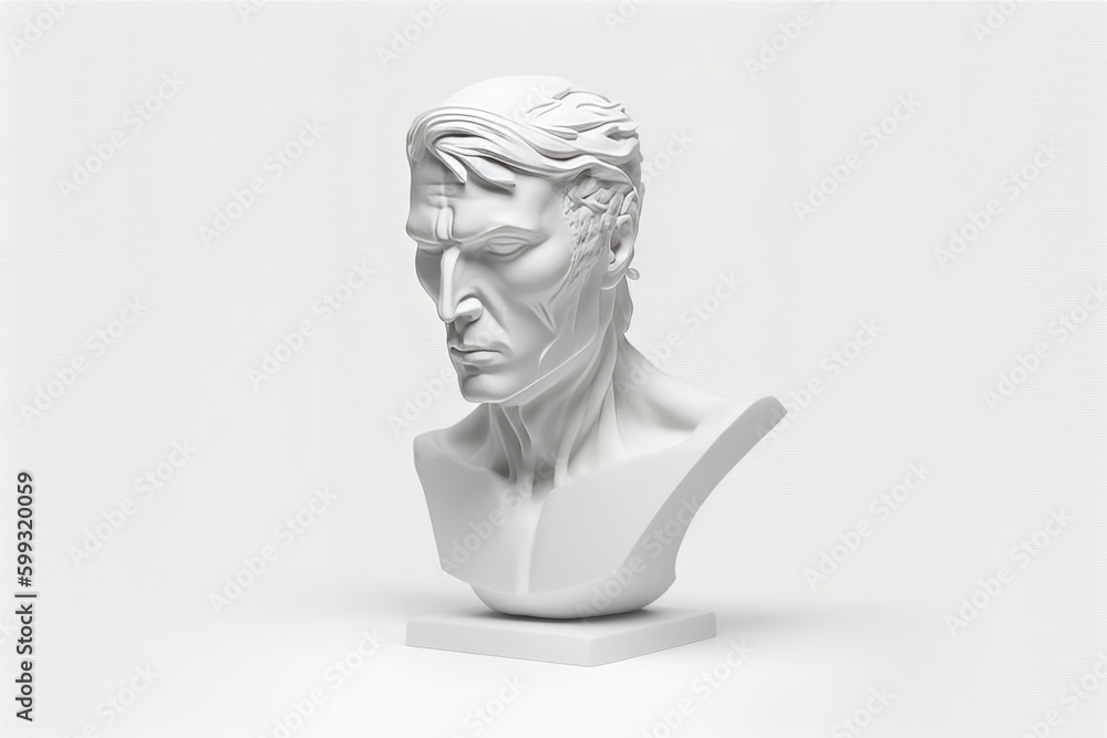 Obraz premium Sculpture of a man with a beard on a white background
