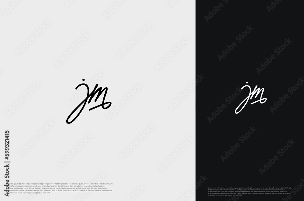 Initial Letter JM Logo monogram typography for business name. Vector ...