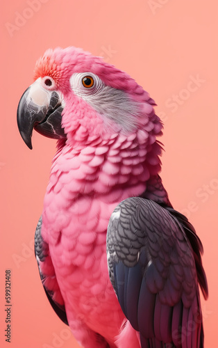 This incredible parrot boasts a mesmerizing shade of pink in its plumage.
