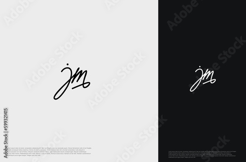 Initial Letter JM Logo monogram typography for business name. Vector logo inspiration