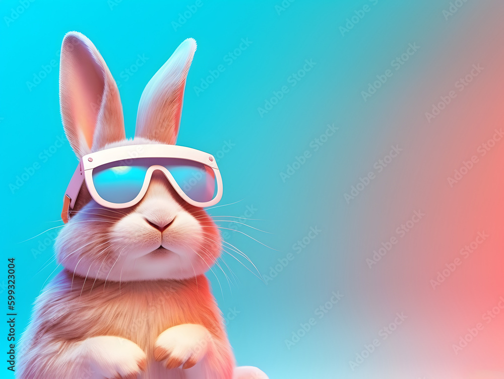 Head and shoulder portrait of adorable rabbit with eyeglasses Head and shoulder portrait of adorable rabbit with eyeglasses