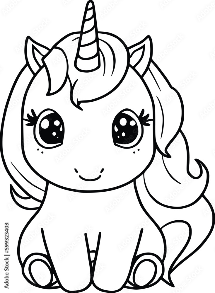 Fototapeta premium Cute Unicorn Coloring Pages for Kids