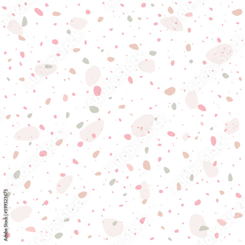 Light Terrazzo vector seamless pattern. Simple grains, mosaic, marble, stones background for card, web, package