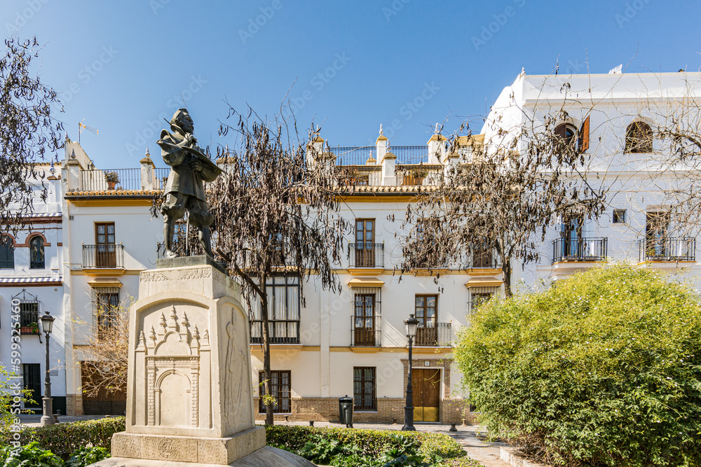 he Iconic Zurbaran Monument in Seville Plaza de Pilatos