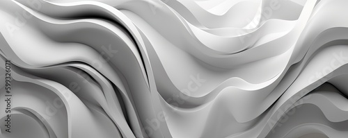  Abstract White wavy sculpted Horizontal background, wave of 3d white liquid flow of marble. Liquid flow texture. Fluid art Abtract-themed, photorealistic illustrations in JPG. generative Ai