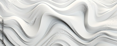  Abstract White wavy sculpted Horizontal background  wave of 3d white liquid flow of marble. Liquid flow texture. Fluid art Abtract-themed  photorealistic illustrations in JPG. generative Ai