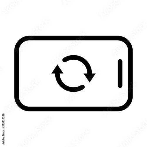 Free Download Rotate Mobile phone in line style icon, Device rotation symbol, rotating arrow, sync, exchange, convert simple black style sign for apps and website, vector illustration. - GFXLoad