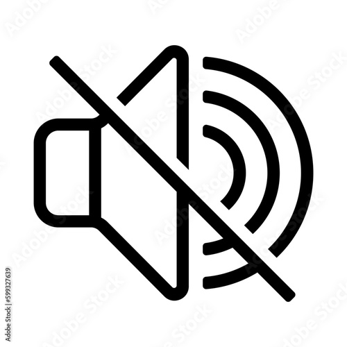 Mute volume in line style icon, loudspeaker symbol, speaker, volume, sound simple black style sign for apps and website, 