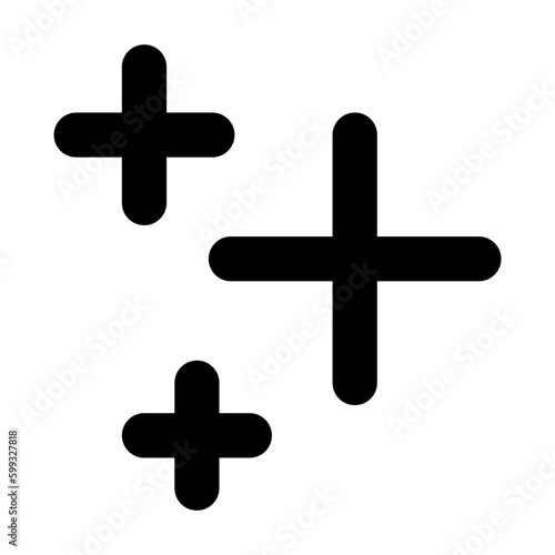 Sparkle stars icon, shine symbol, magic, bright, star, lightning, astronomy, glowing light, twinkle effect simple black style sign for apps and website, vector illustration.