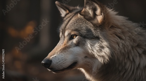 Captivating Gray Wolf in Nature  AI Generated