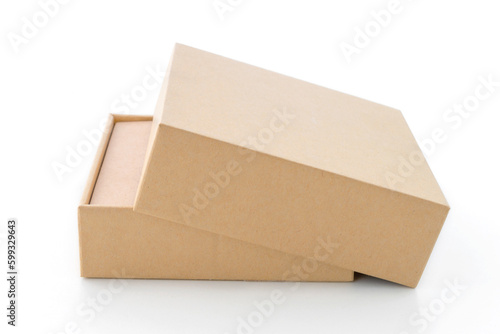 Eco-friendly packaging box, Paper Box For Branding on white isolated background