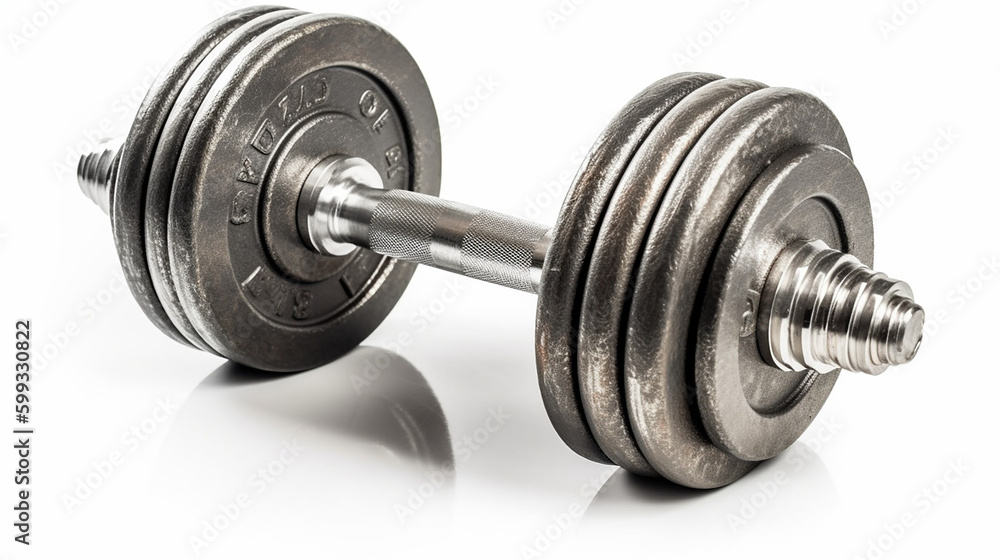 Gym dumbbell isolated on white background Ai generated image