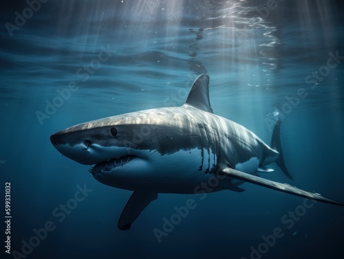 Stunning Gray Shark Encounter, AI Generated Generative AI © ArquitecAi