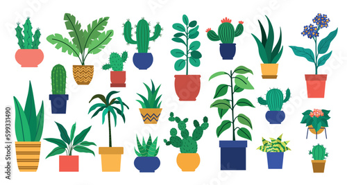 Vector big set with indoor plants