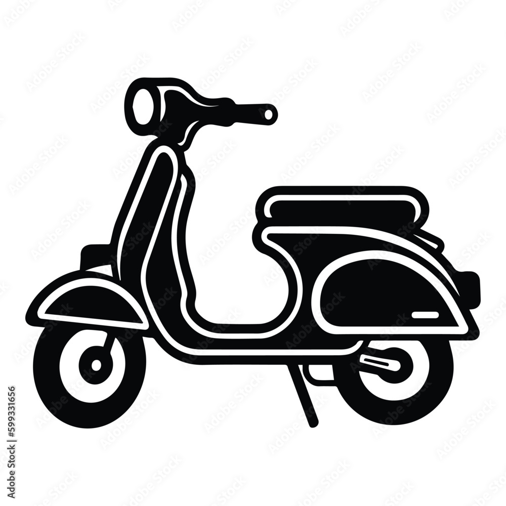 Scooter Flat Icon Isolated On White Background Scooter Flat Icon Isolated On White Background