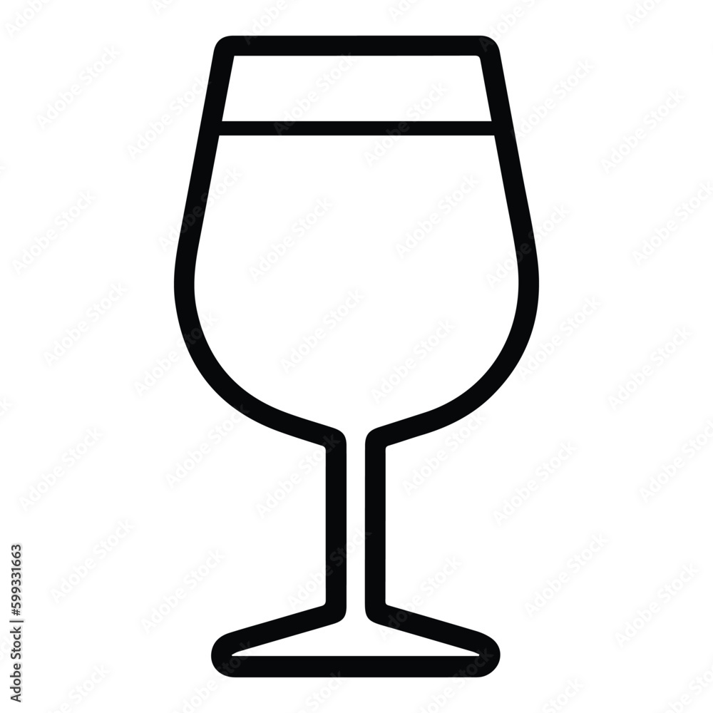 Wine Glass Flat Icon Isolated On White Background Wine Glass Flat Icon Isolated On White Background