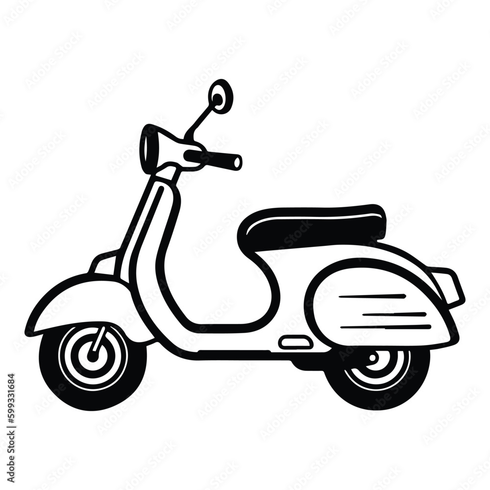 Scooter Flat Icon Isolated On White Background