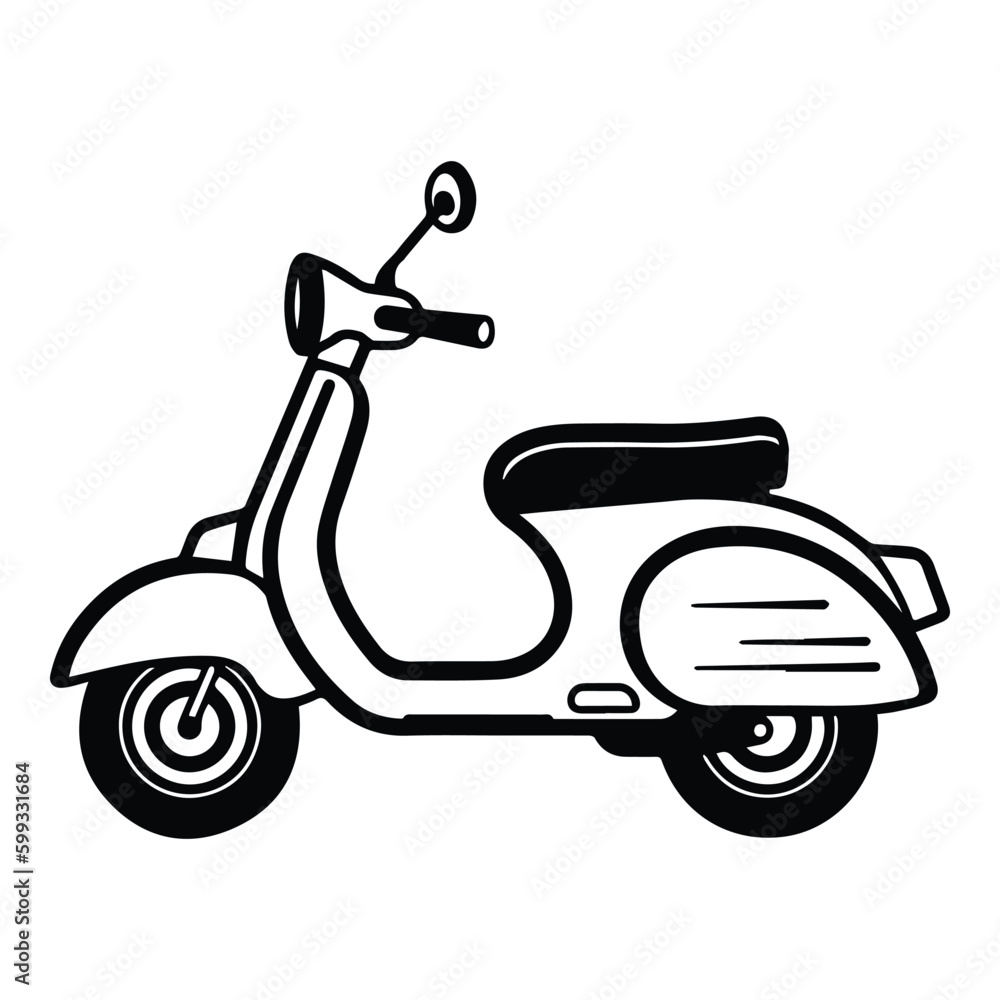 Scooter Flat Icon Isolated On White Background Scooter Flat Icon Isolated On White Background