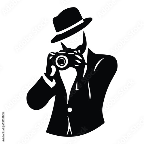 Photographer Flat Icon Isolated On White Background