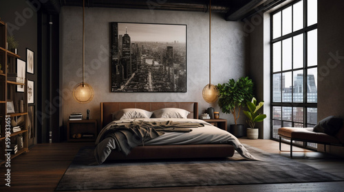 Stylish Modern Boho Style Bedroom Loft in Downtown New York City © Ellie