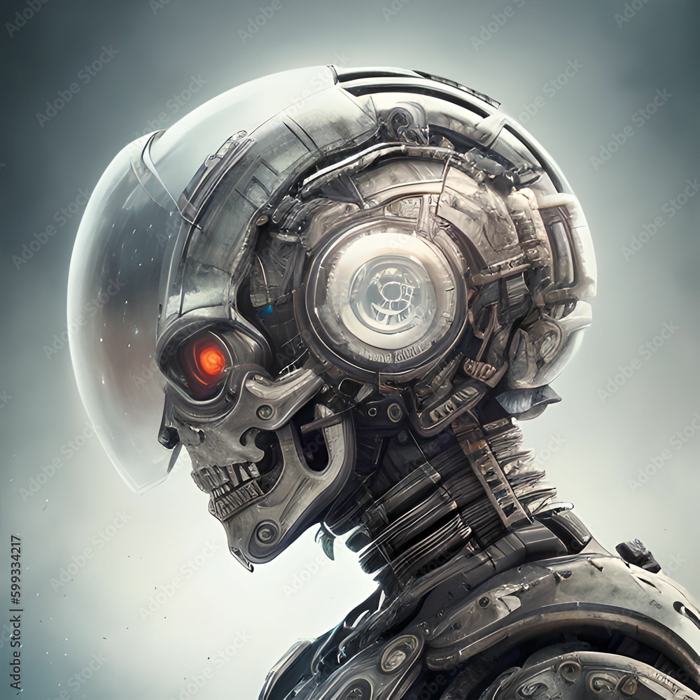 Fototapeta premium Robot cyborg Skull 