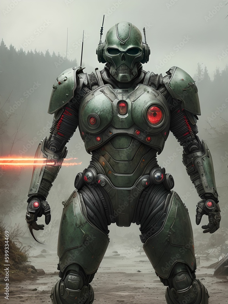 Robot cyborg posing Robot cyborg posing