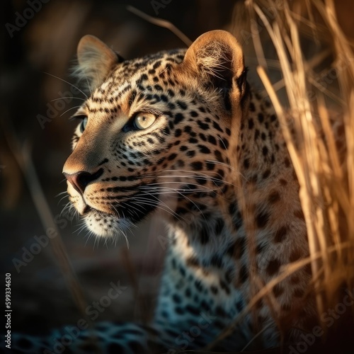 Leopard in natural habitat (generative AI)