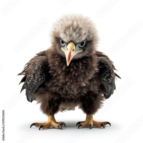 Foto Baby Bald Eagle isolated on white (generative AI)